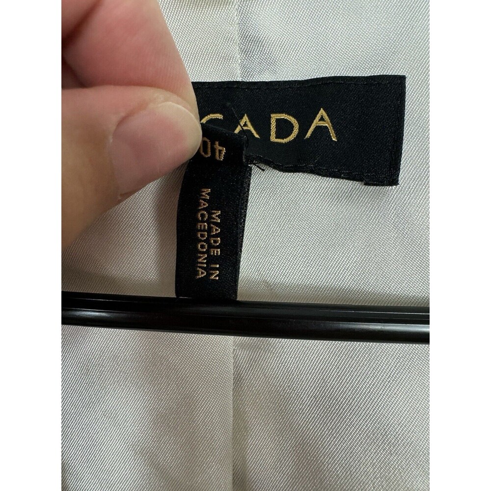 ESCADA Black & White Abstract Blazer 2 Button SZ 40 Collar Waist Length - Picture 7 of 11